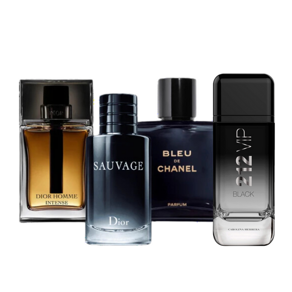 4 Parfums - 212 Vip Black, Sauvage Dior, Bleu de Chanel, Dior Homme Intense (ACHETEZ 2, OBTENEZ 4)