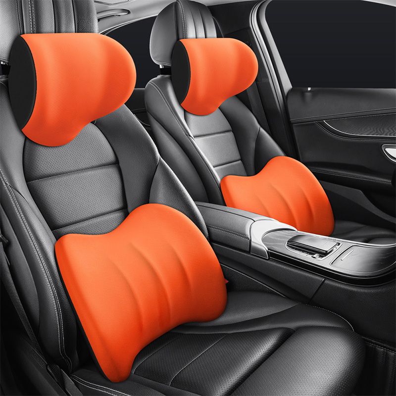 Ergonomic headrest and lumbar cushion for car seats